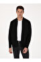 Black Slim Fit Wool Blend Full Zip Knitwear Cardigan 50310564-Vr046