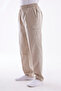 Luxury Men's Beige Relaxed Fit Elastic Waist Linen Hajj and Umrah Pants - 2