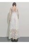 White Wedding Dress Embroidered Evening Bride Dress Vintage Lace Tulle SC8801 - 6