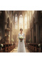 White Wedding Dress Embroidered Evening Bride Dress Vintage Lace Tulle SC8801 - 3