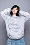 Star Stone Printed Oversize Unisex Washable White Hoodie - 6