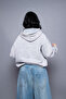Star Stone Printed Oversize Unisex Washable White Hoodie - 7