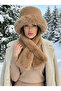 Imported Camel Plush Hat and Scarf Set - Premium Soft, Warm Winter Accessories Set02