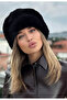 Winter Women's Trend Plush Black Faux Fur Kalpak Hat Pullover Russian Style - 4
