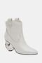 The horshoee women's optical white lucky horseshoe heeled boot - 5