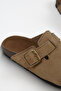 Nomiento Cancun Women's Vegan Leather Buckle Mink Sabo Slippers - 3