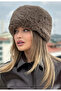 Winter Trend Plush Coffee Faux Fur Kalpak Hat Slavic Sweater Russian Style - 4