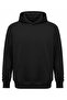 Oversized Hoodie |   Blackout (Unisex Cotton Soft Textured Wide Cut Black Hooded Sweatshirt) - 7