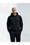 Oversized Hoodie |   Blackout (Unisex Cotton Soft Textured Wide Cut Black Hooded Sweatshirt) - 3