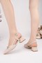 Elvia Pointed Toe Open Back Women's Low Heel Shoes with Metal Accessories - 6