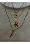 Gold 3-Piece Necklace Set – Paperclip Chain, Red String Crab Necklace, Twisted Chain Combination - 6