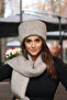 Women's Winter Kalpak Hat Soft Textured Plush Faux Beanie - Mink Pyramid Grey