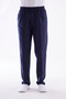 Men's Relaxed Fit Elastic Waist Linen Hajj and Umrah Shalwar Trousers Navy Blue - 3