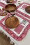 4-Piece Pocketed Linen Checked Ruffle Detail Placemat/Serving Plate - 3