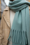 Klein Soft Touch Tassel Detailed Wool Textured Premium Fringed Puffy Scarf (195 X 45 cm) - 3
