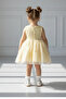 Brocade Yellow Dream Tulle Evening Dress with Rose Detail and Bow - 2