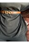 Spire Interlocking Ring Pattern Women's Gold Buckle Belt Coat Belt Dress Belt Trouser Belt - 2