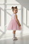 Brocade Pink Dream Tulle Rose Detailed Bow Evening Dress - 2