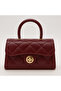 Shiny Quilted Mini Bag – Lining Detail – Women's Hand and Shoulder Bag with Chain Strap (19X12 cm)