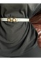 Spire Interlocking Ring Pattern Women's Gold Buckle Belt Coat Belt Dress Belt Trouser Belt - 2