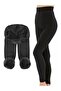 Women's Black Winter Thermal Leggings Inner Towel Fleece Durable Model - 2