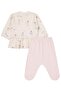Ballerina Printed 1-9 Months Pajama Set - Ecru 9-12 Months - 2