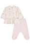 Ballerina Printed 1-9 Months Pajama Set - Ecru 9-12 Months