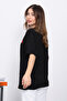 Black Embroidered Short Sleeve Modal T-Shirt - 5