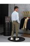 Men's Ice Blue Long Sleeve Raw Linen Metal Button Shirt - 6