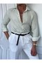 Men's Green Slim F Corded Fabric 100% Fine Cotton Linen Regular Fit Shirt - 2