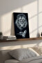 1 Piece Yellow Red Eyed Lion Black White Wooden Mdf Table - 3