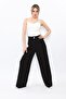 High Waist Wide Leg Pants-Black - 2