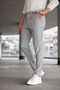 Men's Gray Slim Fit Fabric Trousers - 6