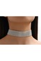 Wide Crystal Rhinestone Choker Necklace - 5