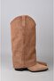 Seç 4500 Genuine Leather Western Heel Boots (Heel Height: 7 cm) Si̇garo - 3