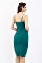 Strap Slit Dress -green - 3