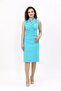 Collared Sleeveless Buttoned Dress-turquoise - 3