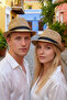 Striped Summer Straw Panama Trilby Hat - 2