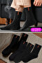 4 Pairs Men's Black Thermal Socks Long Men's Towel Thermal Socks Set (41-45) - 2