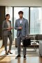 Pakito Light Navy Blue Plaid Patterned Mono Collar Slim Fit Double Slit Lined Suit - 2