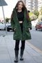 Khaki Pocket Detailed Detachable Fur Lined K Hooded Girl's Puffer Jacket 21338 - 3
