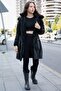 Black Pocket Detailed Fur Inside Removable Hooded Girl's down Coat 21337 - 2