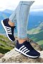 Men's Sports Navy Blue Daily Comfortable Mesh Flexible Non-Slip Sturdy Sole Summer Comfortable Walking Shoes - 2