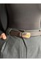 Hoard Mirror Patterned Women's Gold Buckle Belt Jacket Belt Dress Belt Trouser Belt - 2