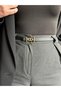 Hype Patterned Women's Gold Buckle Belt Jacket Belt Dress Belt Trouser Belt
