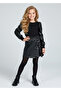 Leather Sleeve Children's Blouse 077469