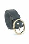 Women's Belt Gold Oval Buckle Black