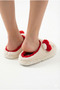 Hello Figured Ribbon Detailed Fluffy Animal Figured Slippers Women's Home Slippers - 3