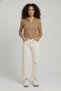 Camel Hair Melange High-Neck Zipper Crop Knit Vest Soft Sleeveless Sweater - 2