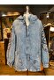 Women’s Stone-Embellished Special Design Embroidered Denim Jacket - 2